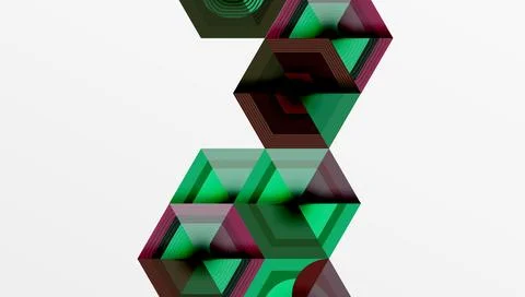 Abstract geometric design. Hexagonal shapes interlock, creating layered イラスト素材