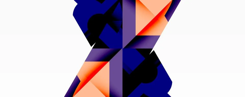 Abstract geometric design. Intersecting shapes create dynamic visual effect. Stock Illustration