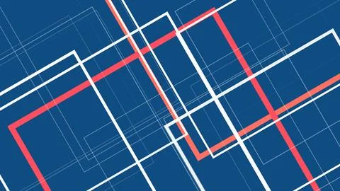 Abstract geometric design with intersecting white and red line charts over .. 스톡 일러스트