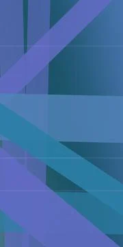 Abstract geometric design with layered blue, purple, and teal diagonal shap.. Stock-Illustration