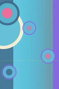 Abstract geometric design with layered circle shapes in teal, blue, and pur.. Illustrazione stock