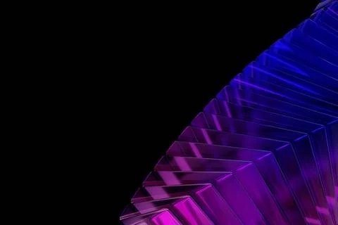 Abstract geometric design with layered, translucent,  violet-purple glass-l.. Stock Illustration