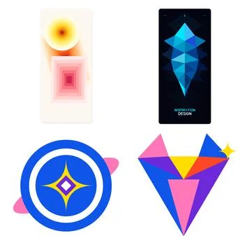 Abstract Geometric Design, Modern Vector Collection Illustrazione stock