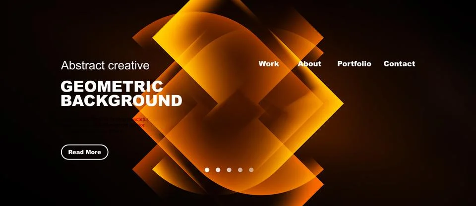 Abstract geometric design. Orange layers create dynamic visual effect. Websit Stock Illustration