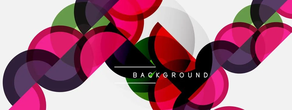Abstract geometric design. Overlapping circles create vibrant pattern. Modern Stockillustratie