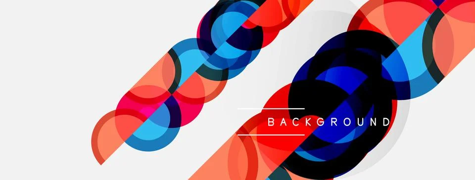 Abstract geometric design. Overlapping circles create dynamic visual flow. イラスト素材