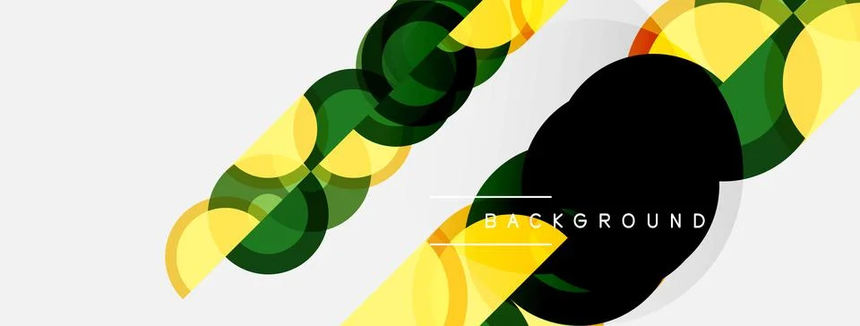 Abstract geometric design. Overlapping circles create dynamic visual flow. Illustrazione stock