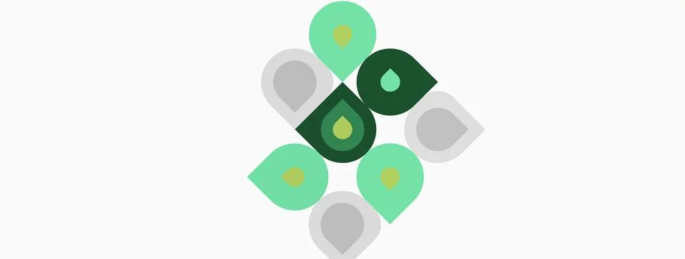 Abstract geometric design. Overlapping circles, squares create modern pattern 스톡 일러스트