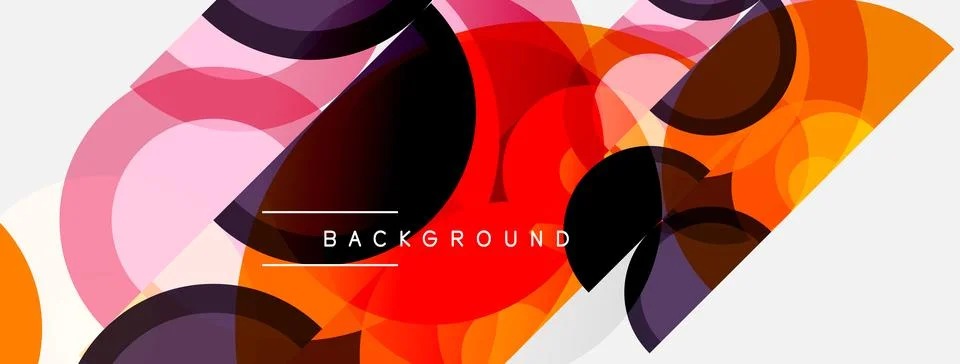 Abstract geometric design. Overlapping circles create vibrant color gradients イラスト素材
