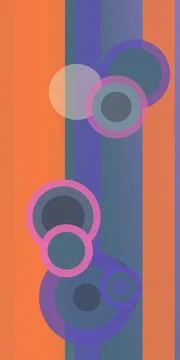 Abstract geometric design with overlapping circles and vertical bars in war.. Stock Illustration