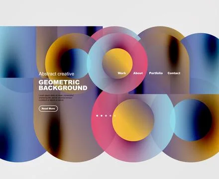 Abstract geometric design. Overlapping circles create vibrant color gradients 스톡 일러스트