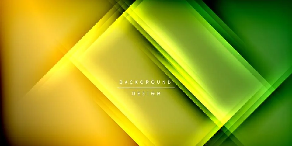 Abstract geometric design. Overlapping layers create vibrant yellow, green イラスト素材