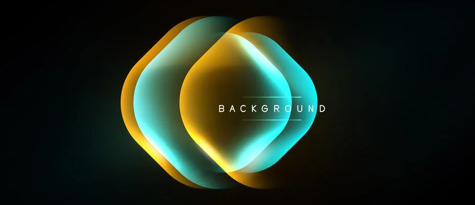 Abstract geometric design. Overlapping layers create glowing effect. Dark Stock Illustration