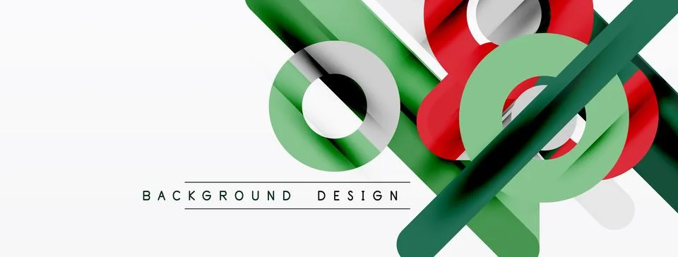 Abstract geometric design. Overlapping lines, circles create modern visual Stock Illustration