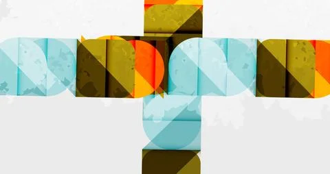Abstract geometric design. Overlapping shapes create cross pattern. Colors Stock Illustration