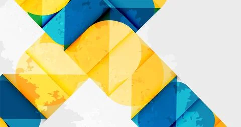Abstract geometric design. Overlapping shapes create textured, colorful pattern. Stock Illustration