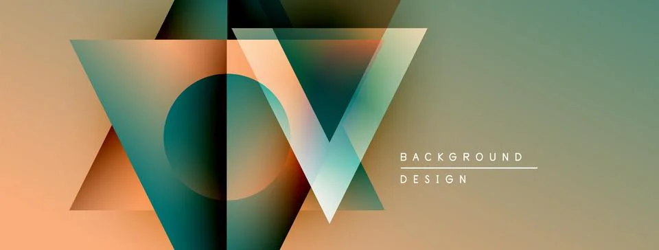 Abstract geometric design. Overlapping shapes create dynamic visual effect. Stock Illustration