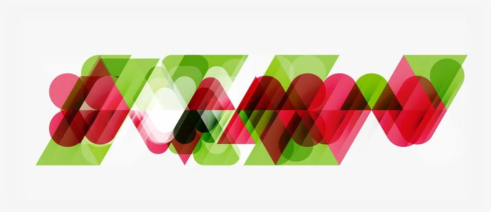 Abstract geometric design. Overlapping shapes create dynamic visual pattern.. 스톡 일러스트
