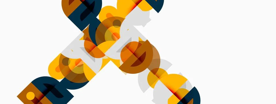 Abstract geometric design. Overlapping shapes create dynamic visual texture. Stock Illustration