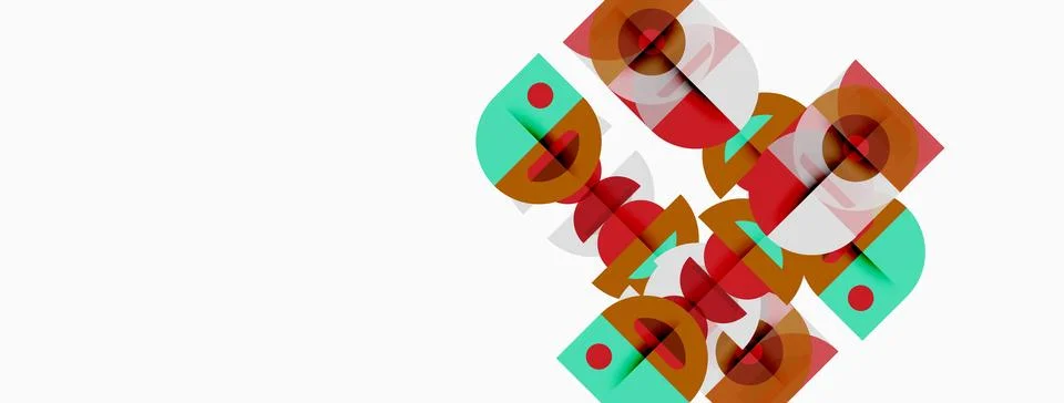 Abstract geometric design. Overlapping shapes create dynamic composition. Red Stockillustratie