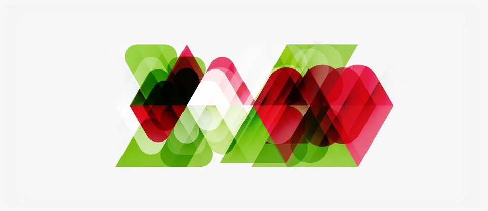 Abstract geometric design. Overlapping shapes create dynamic visual effect... 库存插图