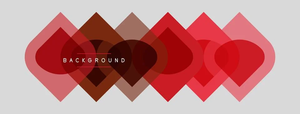 Abstract geometric design. Overlapping shapes create layered effect. Red hues イラスト素材