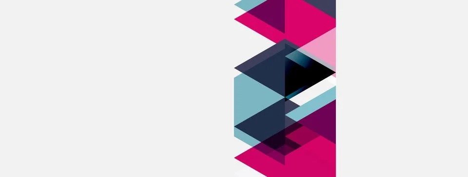 Abstract geometric design. Overlapping squares, rectangles create vibrant pin Illustrazione stock