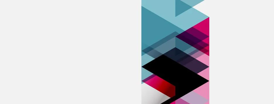 Abstract geometric design. Overlapping squares, rectangles create dynamic Illustrazione stock