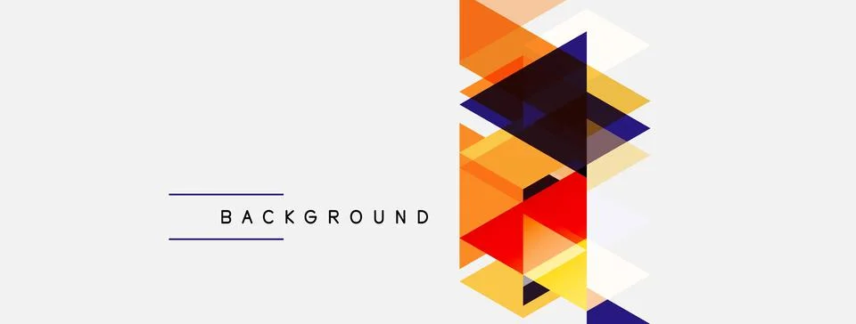 Abstract geometric design. Overlapping squares, triangles create dynamic Illustrazione stock
