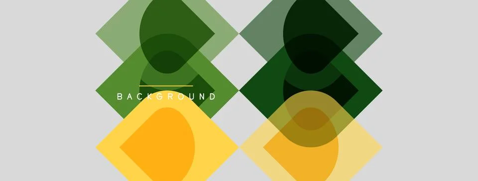 Abstract geometric design. Overlapping squares, circles create dynamic visual 스톡 일러스트