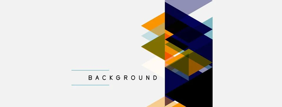 Abstract geometric design. Overlapping squares, triangles create dynamic Stock Illustration