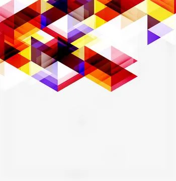 Abstract geometric design. Overlapping triangles create vibrant, colorful Stock Illustration