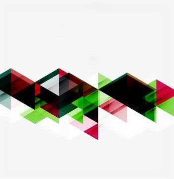 Abstract geometric design. Overlapping triangles create dynamic pattern. Gree Stock Illustration