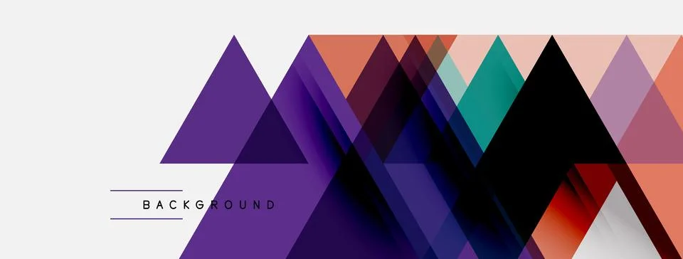 Abstract geometric design. Overlapping triangles create layered effect, using Illustrazione stock