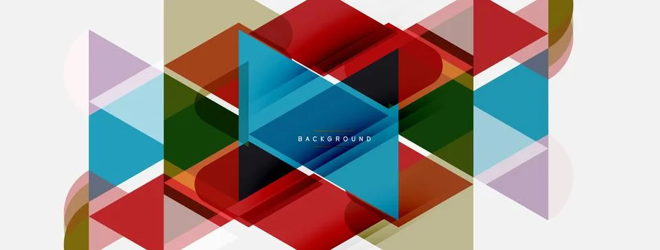 Abstract geometric design. Overlapping triangles, squares create dynamic Illustrazione stock