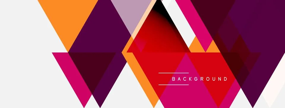 Abstract geometric design. Overlapping triangles create dynamic, colorful Illustrazione stock