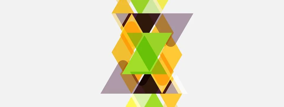 Abstract geometric design. Overlapping triangles create complex pattern. Warm Stock Illustration