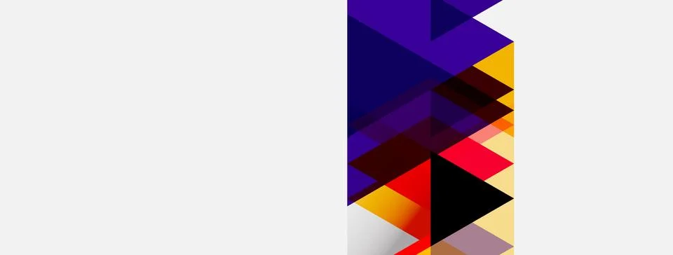 Abstract geometric design. Overlapping triangles create colorful vertical Illustrazione stock