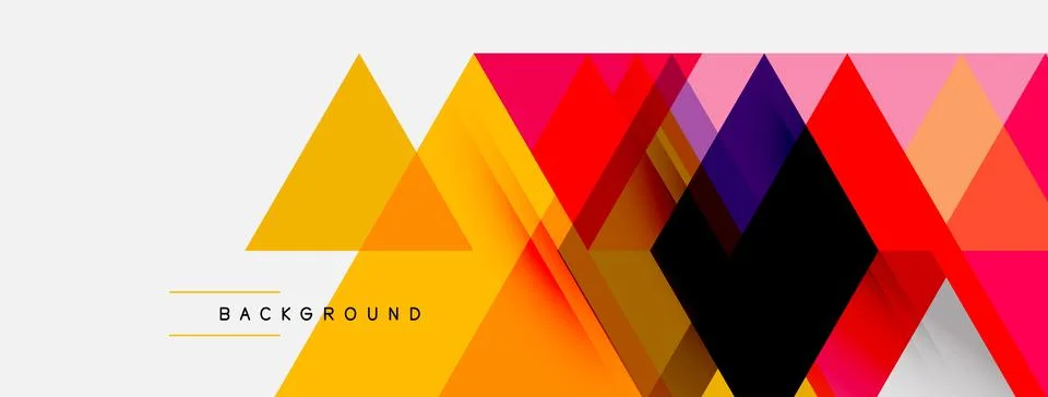 Abstract geometric design. Overlapping triangles create vibrant, colorful 스톡 일러스트