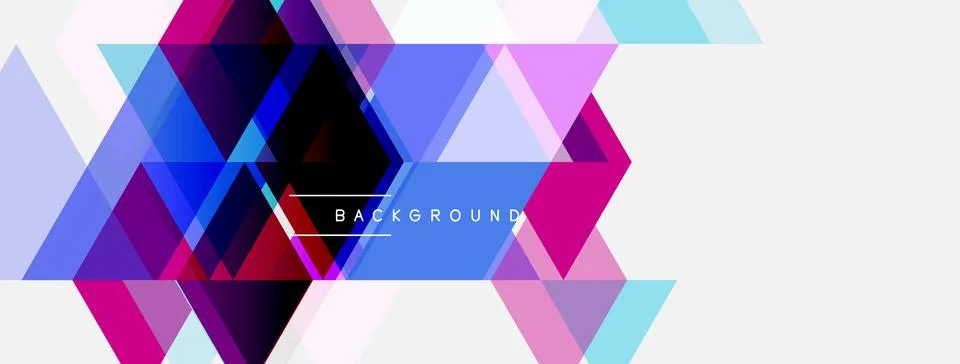Abstract geometric design. Overlapping triangles create vibrant, modern Illustrazione stock