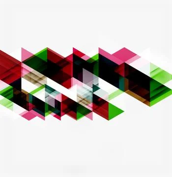 Abstract geometric design. Overlapping triangles create dynamic pattern. Colo Illustrazione stock