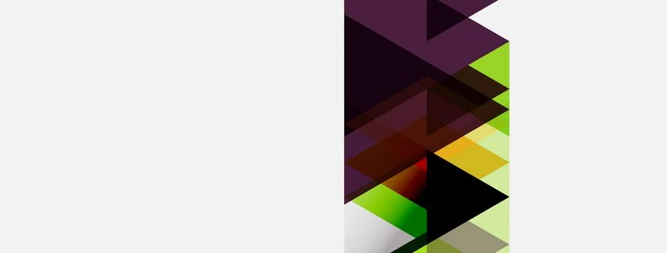Abstract geometric design. Overlapping triangles create vertical stripe. Colo 스톡 일러스트