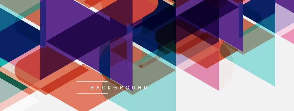 Abstract geometric design. Overlapping triangles create vibrant, layered ef.. Stock Illustration