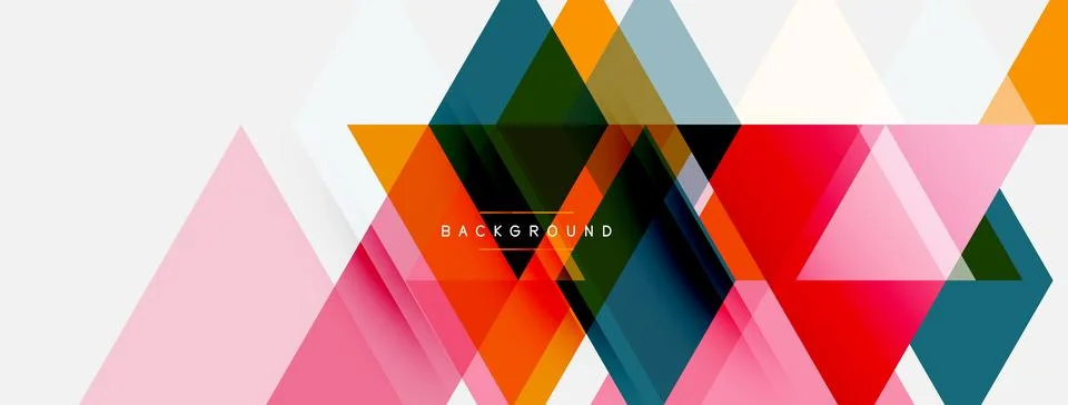 Abstract geometric design. Overlapping triangles create dynamic colorful 스톡 일러스트