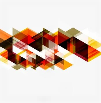 Abstract geometric design. Overlapping triangles create dynamic pattern, warm 스톡 일러스트