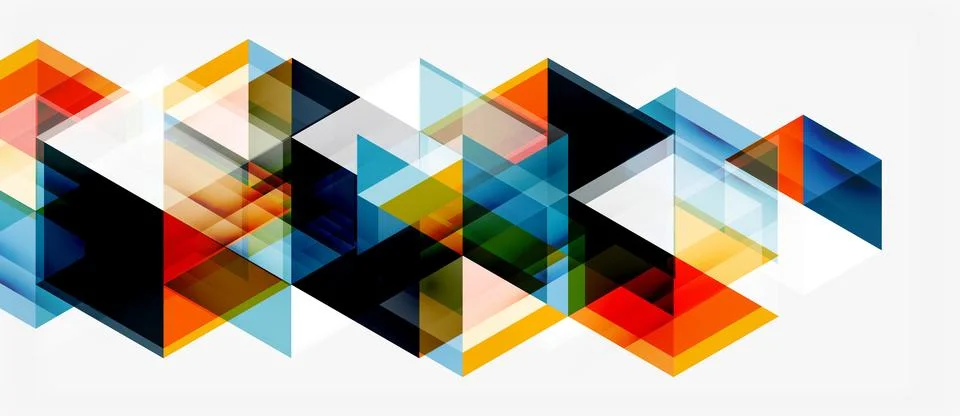 Abstract geometric design. Overlapping triangles create vibrant pattern. Or.. Stock Illustration