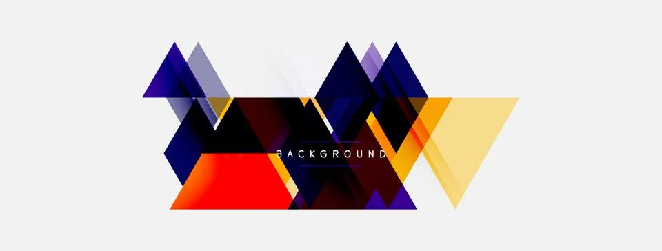 Abstract geometric design. Overlapping triangles create dynamic colorful pa.. Illustrazione stock