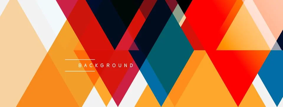 Abstract geometric design. Overlapping triangles create vibrant, colorful Stock Illustration