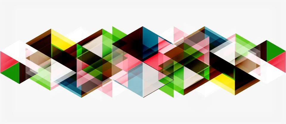 Abstract geometric design. Overlapping triangles create dynamic pattern. Brig Illustrazione stock