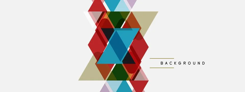Abstract geometric design. Overlapping triangles create vibrant, modern visua Stockillustratie